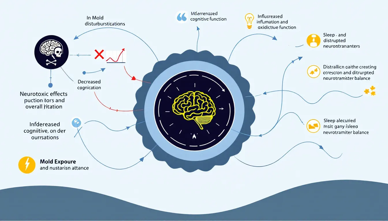 A diagram illustrating the relationship between mold exposure and insomnia.