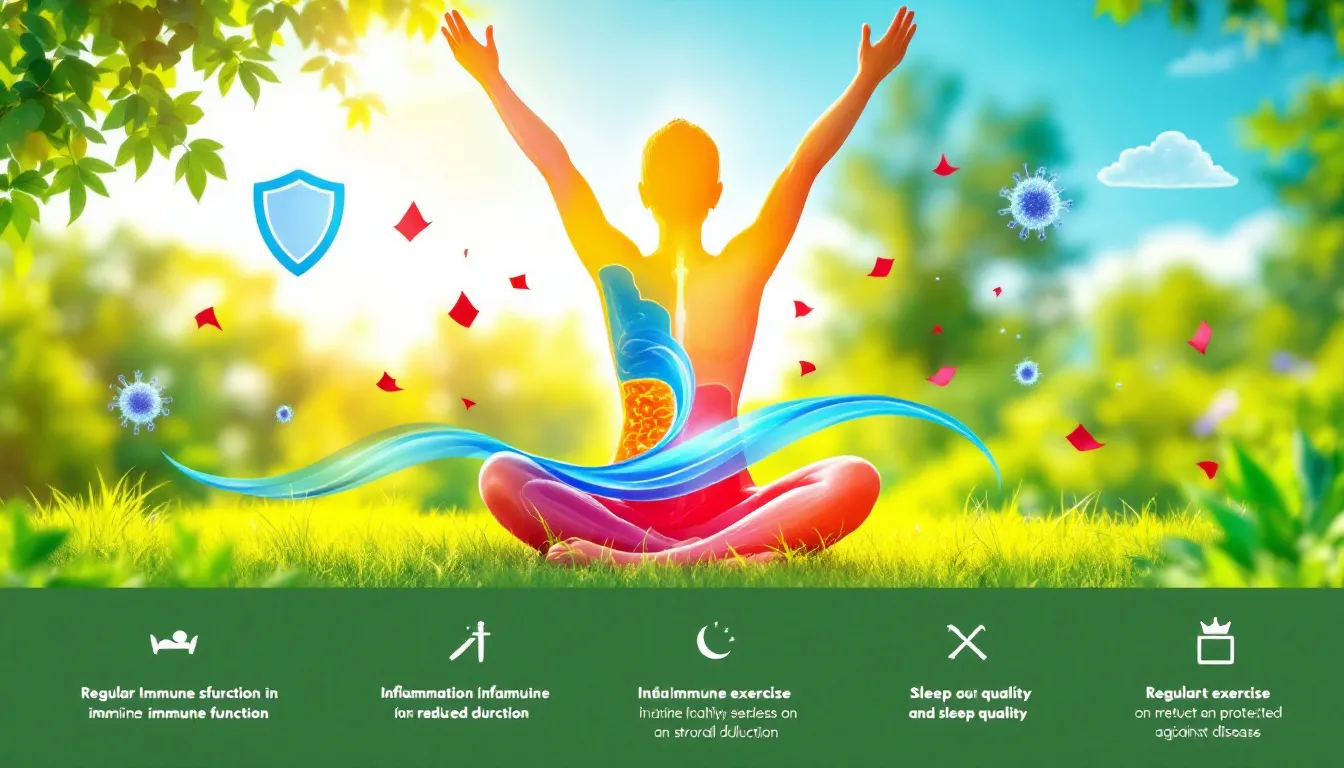 A person exercising outdoors, promoting a healthy immune response and reducing inflammation.