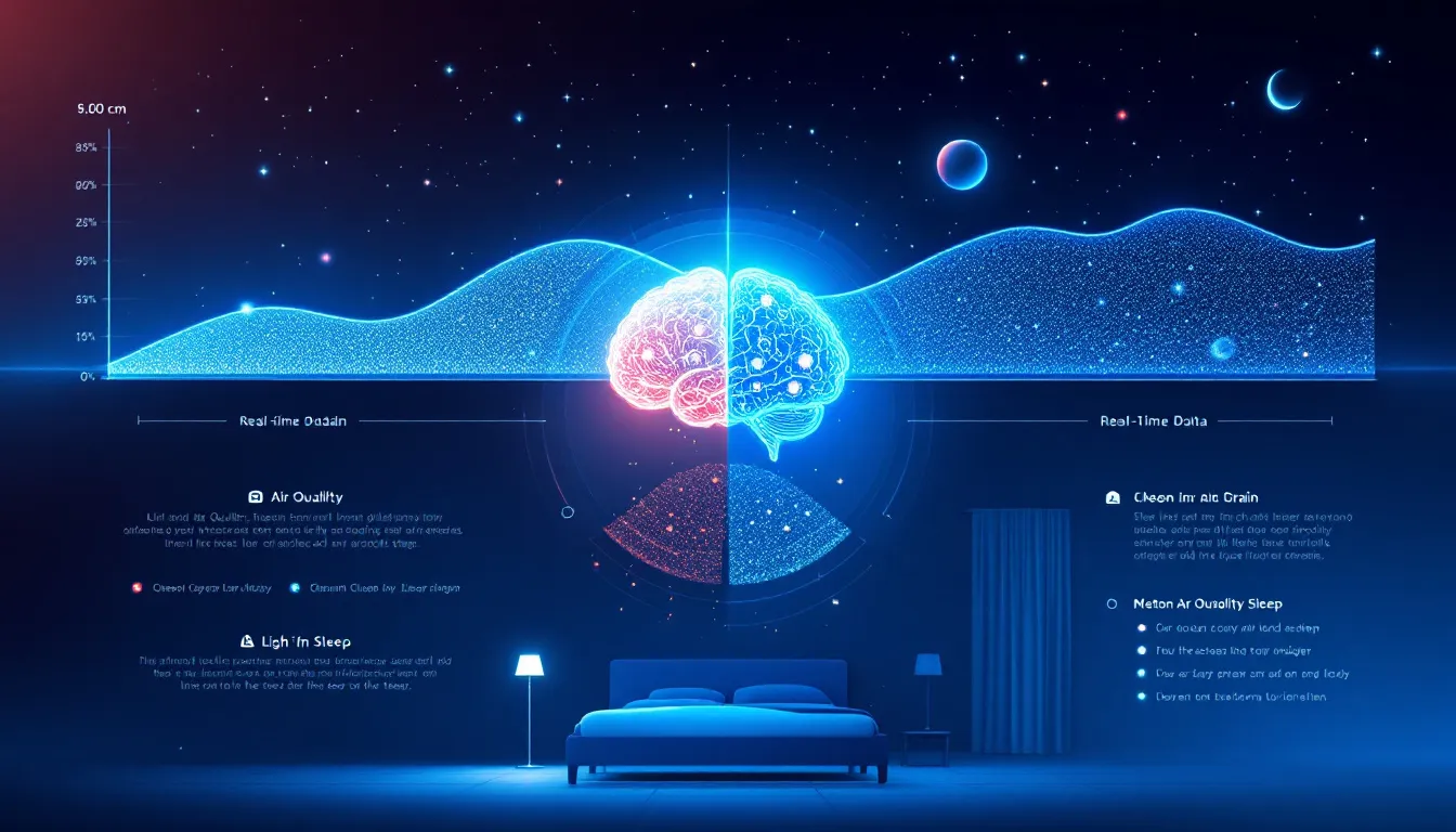 A visual representation of the connection between air quality and sleep health, highlighting how poor air quality affects sleep.
