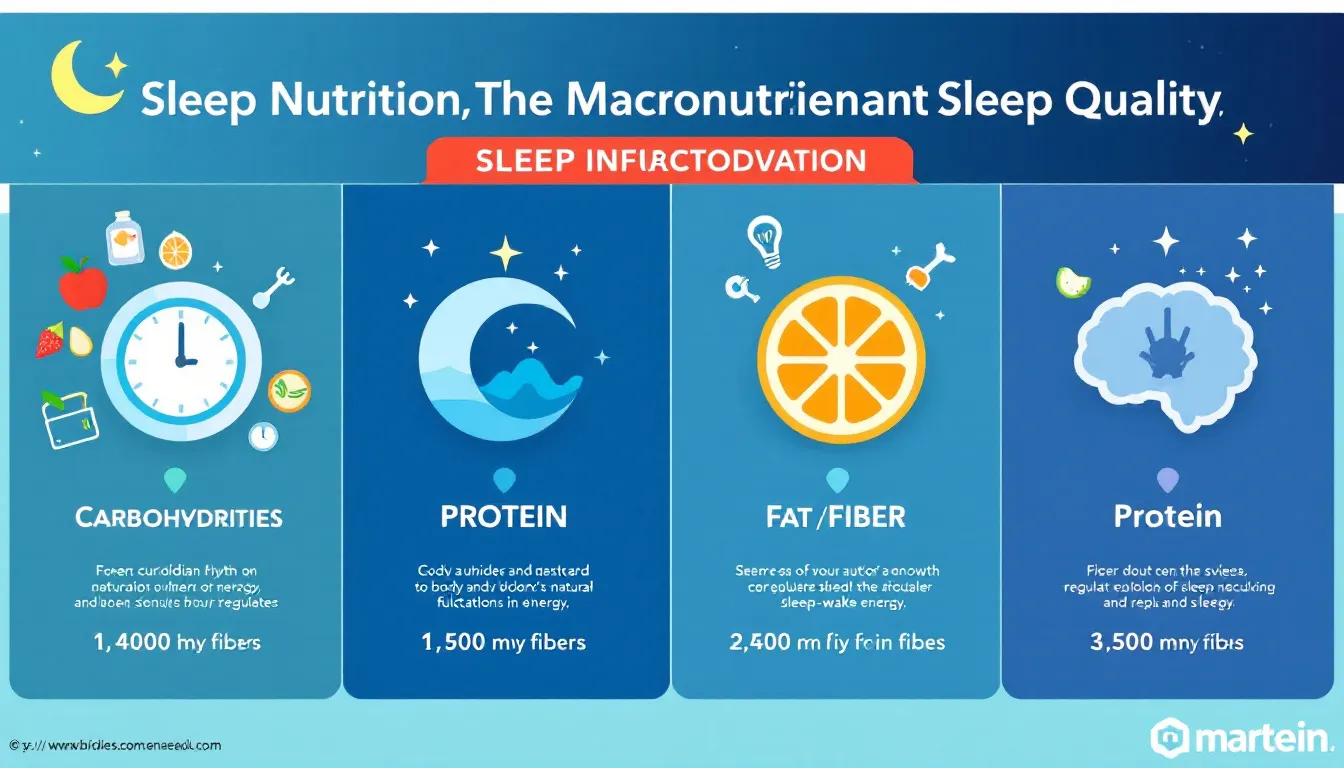 An infographic detailing the role of macronutrients in sleep quality.