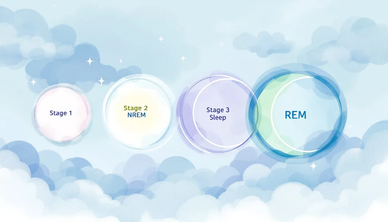 Diagram illustrating different sleep stages and their relation to nervous system activity.
