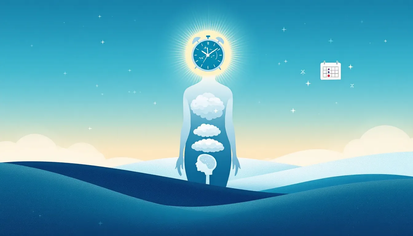 A visual representation of symptoms related to disrupted circadian rhythms.