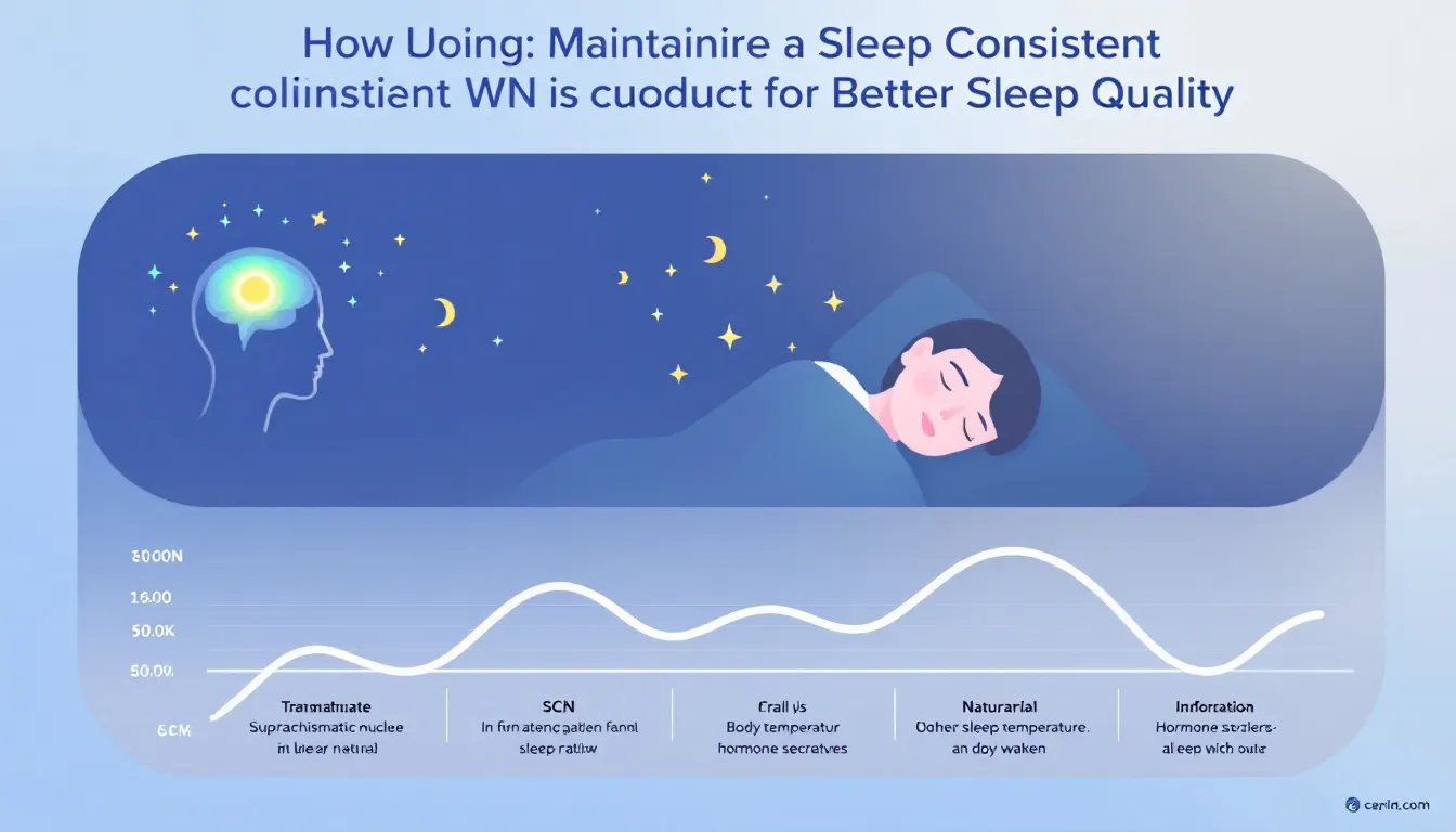 A person maintaining a consistent sleep schedule for better sleep quality.