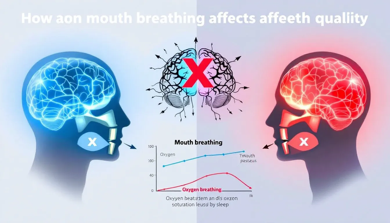 A visual representation of how mouth breathing affects sleep quality.